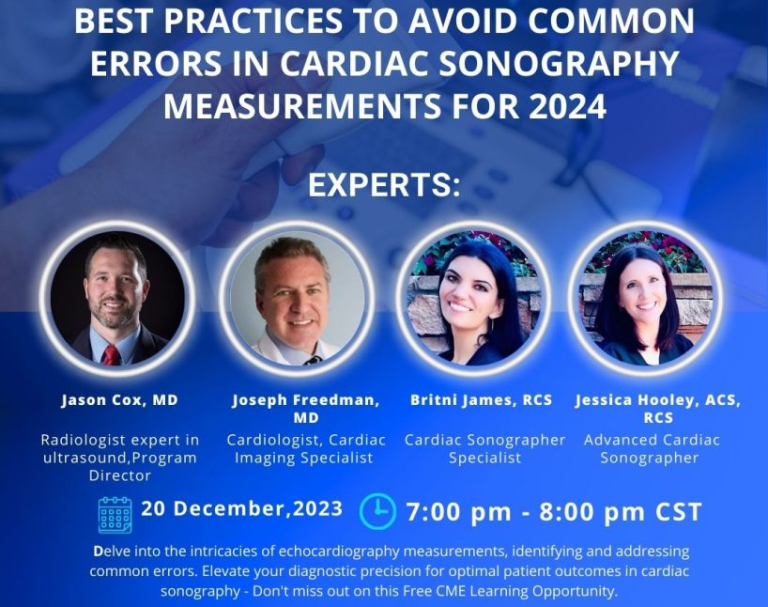 Best Practices to Avoid Common Errors in Cardiac Sonography Measurements for 2024 (Webinar Attestation)